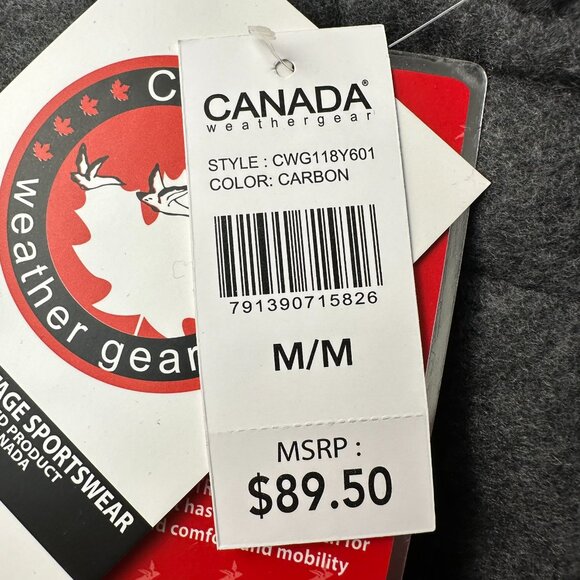 Canada Weathergear Men's Woolverton Fleece Quilted Shirt Jacket, Size M, Carbon - Picture 11 of 15